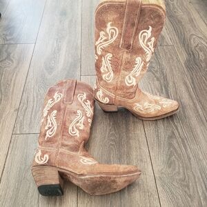 Corral Honey Cortez Womens Cowboy Boots Western Leather Embroiderd Size 6.5
